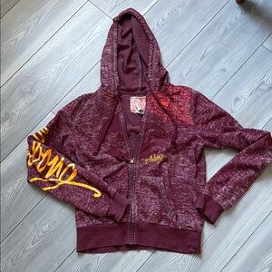 Billabong Maroon Jacket with Pink and Yellow Details